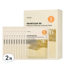 Anua 魚腥草80水份鎮靜安瓶面膜, 2盒, 10片