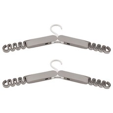 旅行折疊衣架 S勾款, 淺灰色, 2個