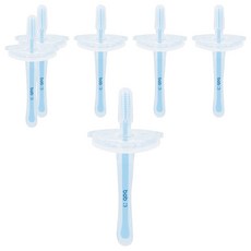 bab 培寶 幼兒矽膠安全乳牙刷，軟硬適中，好刷好握，附安全檔板, 1入, 6支, 藍色