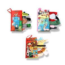 寶寶響紙尾巴布書 動物朋友尾巴 + 鳥兒的尾巴 + 淘氣鼻子 3件組, 都都可