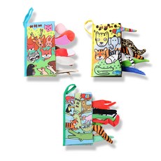 嬰兒沙沙尾巴布書 森林動物 + 叢林動物 + 熱帶雨林動物 3件組, Dodoco