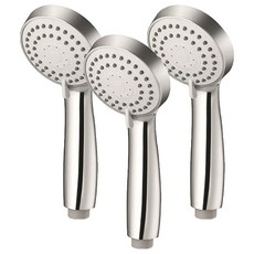 리버그린 수압 상승 3단 조절 욕실 마사지 샤워기헤드, 3개, 실버