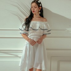 VENDIS Pippin Off 淑女風露肩連身裙 H300