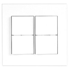 TILINS 四孔雙開關面板 白色, 1個