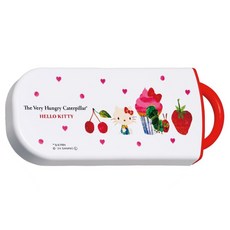 Skater 銀離子兒童餐具三件組, 湯匙 + 叉子 + 筷子 + 收納盒, Kitty 好餓的毛毛蟲 聯名款, 1組