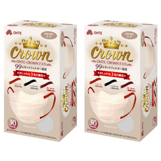 OHTE 新快適 CROWN 成人口罩, 2個, 30片, 香檳色