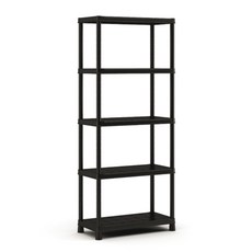 케터 플라스틱 간편조립 선반, 블랙, 5단