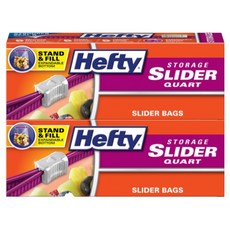 HEFTY 冷藏用可立式分裝夾鏈袋, 2盒, 20入, 中( M)