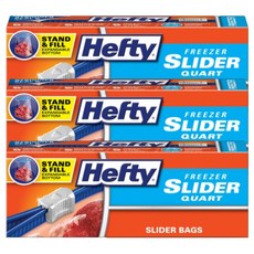 Hefty 冷凍用滑軌站立式夾鏈袋, 3個, 10入, 大(L)