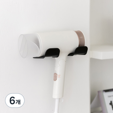 Living Gongsam Norton免打孔吹風機架 一般型, 6個, 黑色