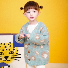 mollimelli 女童New Celeb豹紋針織開襟衫