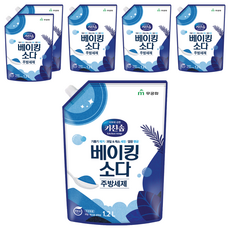 키친솝 베이킹소다 주방세제 리필, 1.2L, 6개