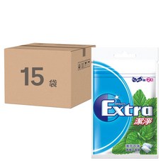 Extra 益齒達 潔淨無糖口香糖 Set 清新薄荷口味 獨特藍色微粒配方, 140g, 3袋