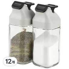 시노글라스 원터치 양념병 블랙, 12개, 80ml
