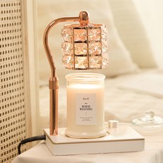 Candle Department Store Lucid 融蠟燈+專用蠟燭370g 套組, 白色婚禮, 玫瑰金(白色)