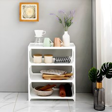 4層收納鞋架, 白色, 1組