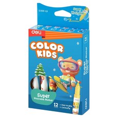 deLi 得力 COLOR KIDS水洗麥克筆 EC155-12 12色, 多色, 12支