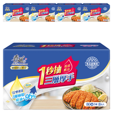 春風 一秒抽3層厚手廚房紙巾 80張, 8個裝, 5組