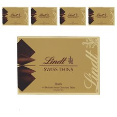 Lindt 瑞士蓮 經典薄片黑巧克力, 5包, 125g