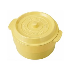 TAKENAKA COCOPOT系列 可微波圓形雙層分隔保鮮盒 530ml, 淡黃色, 1個