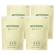 MIYOSHI 玉之肌 無添加泡沫洗手乳補充包, 溫和潔淨, 細緻綿密泡沫, 300ml, 日本原裝進口, 4包