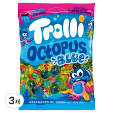 트롤리 옥토퍼스 블루 젤리, 3개, 100g