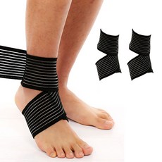 Hensen 穩固繃帶運動腳踝保護帶, 黑色, 2個