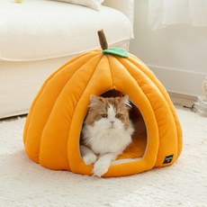 doongdoongpet 寵物超細纖維南瓜躲貓貓屋, 橘色, 1個