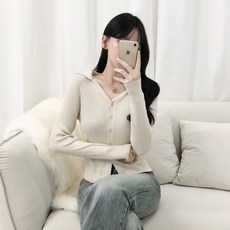 PEONIST 女性雙翻領針織開襟衫