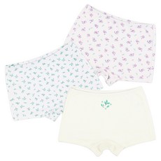 Maykids 女童夏季葉子棉質彈性四角褲3件組