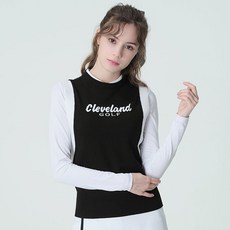 Cleveland GOLF 女式高爾夫刻字徽標提花袖孔線彩色針織背心 CGKWKV1062