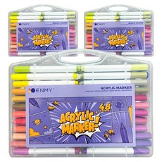 ENMy 恩米 水性壓克力多用途馬克筆, 3套, 48色