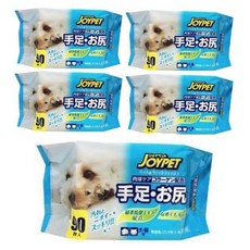 JOYPET 寵倍家 手足/排泄部位濕紙巾 犬貓用, 90抽, 綠茶乾溜萃取配合, 膠原蛋白配合, 無香料無酒精, 90張, 5包