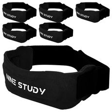 NINE STUDY 頂級皮革髕骨帶, 6個, 黑色