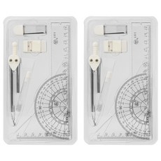 요고모지 제도용 각도기 컴퍼스 7종 세트 랜덤발송, 2세트