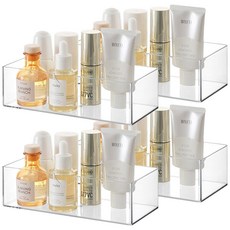 多用途浴室整理盒 一體型, 透明, 4個