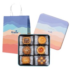 GrainsCookie Bakers Choice鐵盒餅乾 6種*3入+購物袋組, 1組, 6種