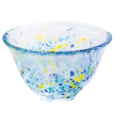 Tomi CRAFT 花さかずき 清酒杯 茶杯 みぞれ 70ml, 淺藍色, 1個