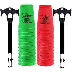 競技疊杯 2種 12入+攜帶支架 2支, 紅色+綠色, 1組