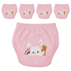agazzang 嬰幼兒用 Friendly 6層如廁訓練褲, 粉紅色兔子, 5個