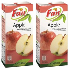 Fan 100%蘋果汁 濃縮果汁, 1L, 2罐