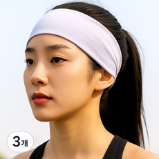 곰지홈 기능성 스포츠 헤어밴드, 실버 그레이, 3개