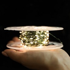 JOART USB充電式聖誕樹裝飾鋼絲燈泡串, 綠線暖光, 1組