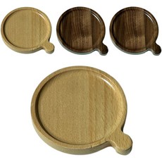 Baimaeum 手柄實木杯墊 2款 x 2入組 M572, 棕色, 木色, 1個