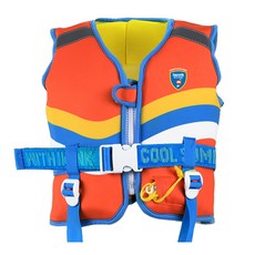 比熊中長款嬰兒游泳背心, Wave Orange