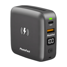 PhotoFast 銀箭資訊 MUTICharge Ultra 迷你磁吸行動電源 10000mAh USB-A/Type-C, MUTICHARGEPLUS10000, 黑色