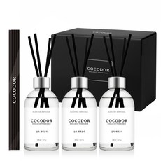 코코도르 화이트라벨 디퓨저 200ml 3개 블랙섬유스틱 20p, 숲속새벽공기