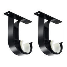 TRENY 樓頂上裝單軌窗簾桿支架, 黑色, 2件