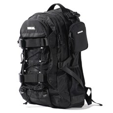 bubilian Deluxe多功能尼龍防水透氣筆電後背包, 黑色