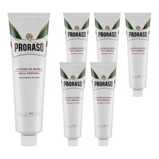 PRORASO 敏感肌刮鬍膏 植萃綠茶 白標, 150ml, 6個